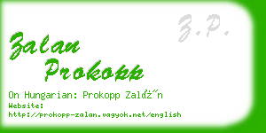 zalan prokopp business card